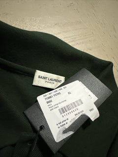 New Saint Laurent Men’s Short Sleeve Polo Shirt Green Size XL Italy