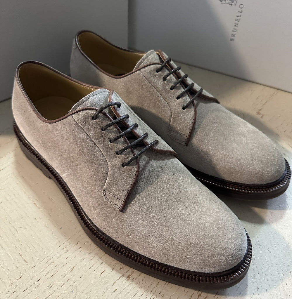 NIB $1100 Brunello Cucinelli Men’s Suede Shoes DK Gray 11 US/44 Eu