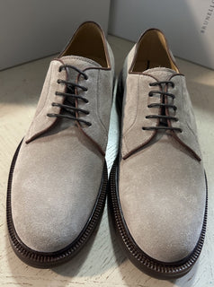 NIB $1100 Brunello Cucinelli Men’s Suede Shoes DK Gray 11 US/44 Eu