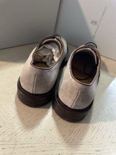 NIB $1100 Brunello Cucinelli Men’s Suede Shoes DK Gray 11 US/44 Eu