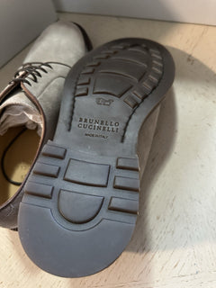 NIB $1100 Brunello Cucinelli Men’s Suede Shoes DK Gray 11 US/44 Eu