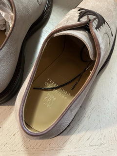 NIB $1100 Brunello Cucinelli Men’s Suede Shoes DK Gray 11 US/44 Eu