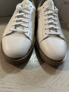 Brunello Cucinelli Men Leather Sneakers Ivory 12 US/45 Eu New $1100