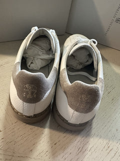 Brunello Cucinelli Men Leather Sneakers Ivory 12 US/45 Eu New $1100
