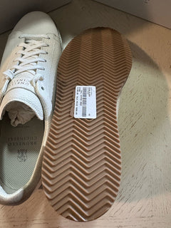 Brunello Cucinelli Men Leather Sneakers Ivory 12 US/45 Eu New $1100
