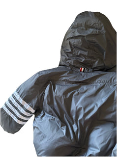 Thom Browne Women  4 Bar Longline Puffer Coat Cray 2 US/38 Eu New $2990