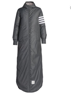 Thom Browne Women  4 Bar Longline Puffer Coat Cray 2 US/38 Eu New $2990