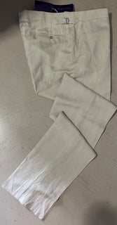 NWT $695 Ralph Lauren Purple Label Men Silk-Linen Pants LIMESTONE 40 US/56 Eu