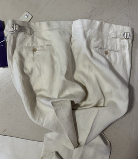 NWT $695 Ralph Lauren Purple Label Men Silk-Linen Pants LIMESTONE 40 US/56 Eu