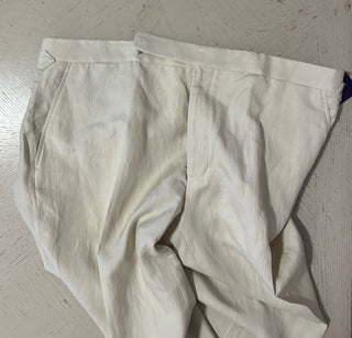 NWT $695 Ralph Lauren Purple Label Men Silk-Linen Pants LIMESTONE 40 US/56 Eu