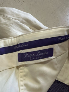 NWT $695 Ralph Lauren Purple Label Men Silk-Linen Pants LIMESTONE 40 US/56 Eu