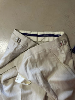NWT $695 Ralph Lauren Purple Label Men Silk-Linen Pants LIMESTONE 40 US/56 Eu