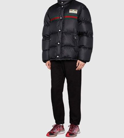 New $2900 Gucci Men’s Light Nylon Puffer Coat Jacket Black 42 US/52 Eu