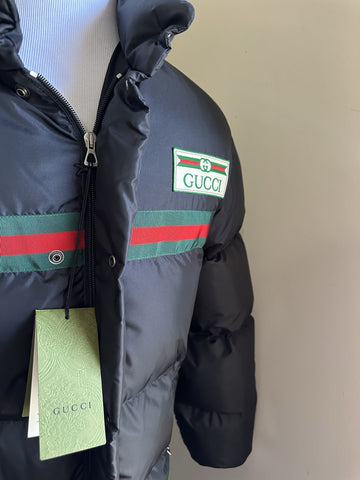 New $2900 Gucci Men’s Light Nylon Puffer Coat Jacket Black 42 US/52 Eu
