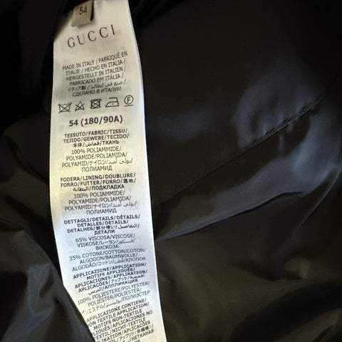 New $2900 Gucci Men’s Light Nylon Puffer Coat Jacket Black 44 US/54 Eu
