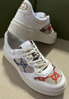 Gucci Women Sneakers White/Multi 10 US/40 Eu 670408 New