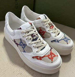Gucci Women Sneakers White/Multi 10 US/40 Eu 670408 New
