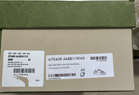 Gucci Women Sneakers White/Multi 10 US/40 Eu 670408 New