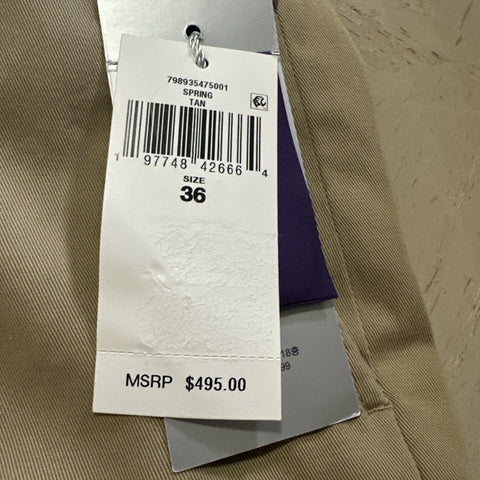 Ralph Lauren Purple Label Men Weston Cotton Cargo Short Tan 36 US/52 Eu New
