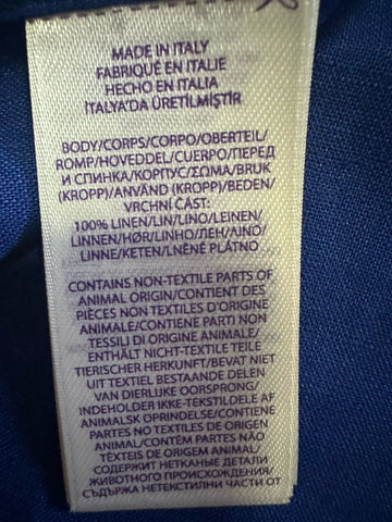 Ralph Lauren Purple Label Men Serengeti Linen Button-Front Shirt Blue M New