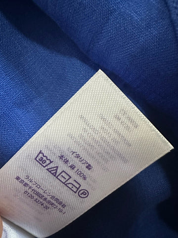 Ralph Lauren Purple Label Men Serengeti Linen Button-Front Shirt Blue M New