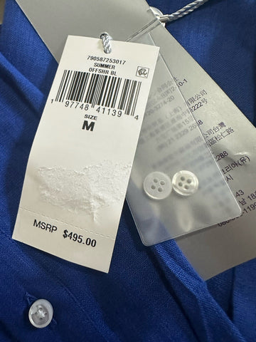 Ralph Lauren Purple Label Men Serengeti Linen Button-Front Shirt Blue M New