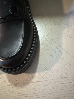 Gucci Men Leather Loafers Shoes Black 11.5 US/10.5 UK New $1100 758593