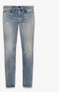 NWT $860 Saint Laurent Men skinny-fit jeans denim 30 US ( Measured 32 )