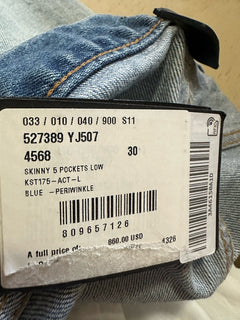 NWT $860 Saint Laurent Men skinny-fit jeans denim 30 US ( Measured 32 )