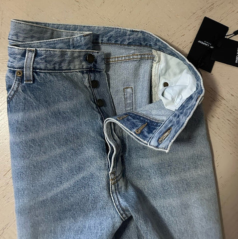 NWT $799 Saint Laurent Men High Rise Jeans Short Pants Blue 34 ( Measured 36 )