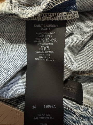 NWT $799 Saint Laurent Men High Rise Jeans Short Pants Blue 34 ( Measured 36 )