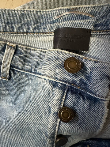 NWT $799 Saint Laurent Men High Rise Jeans Short Pants Blue 36 ( Measured 38 )
