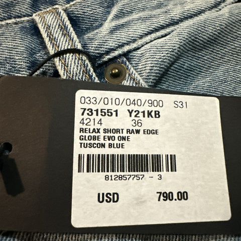 NWT $799 Saint Laurent Men High Rise Jeans Short Pants Blue 36 ( Measured 38 )