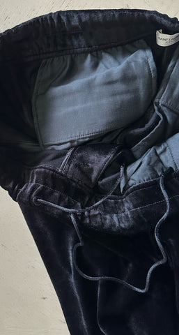 Saint Laurent Men Velvet Drawstring Jogging Sweatpants Pants Black L NWT $1190