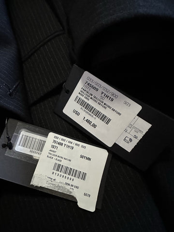 NWT $4770 Saint Laurent Men Wool Suit Black Size 40 US/50 Eu Italy