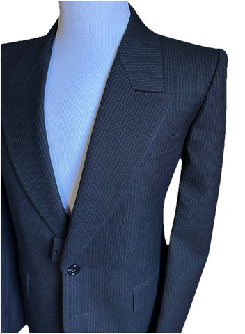 NWT $4770 Saint Laurent Men Wool Suit Black Size 40 US/50 Eu Italy