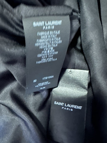 NWT $4770 Saint Laurent Men Wool Suit Black Size 40 US/50 Eu Italy