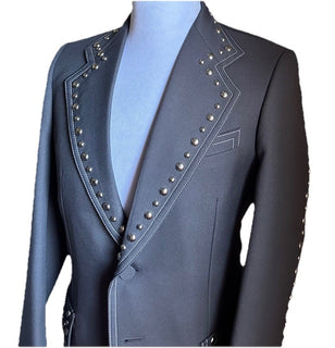 NWT $3800 Gucci Men Fluid drill studded blazer Jacket Sport Coat Gray 36 US/46 E