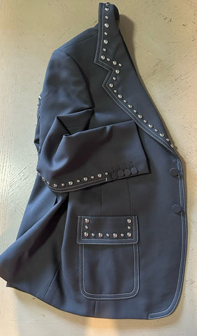 NWT $3800 Gucci Men Fluid drill studded blazer Jacket Sport Coat Gray 36 US/46 E