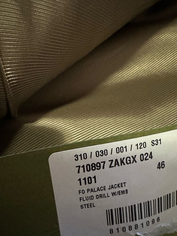 NWT $3800 Gucci Men Fluid drill studded blazer Jacket Sport Coat Gray 36 US/46 E