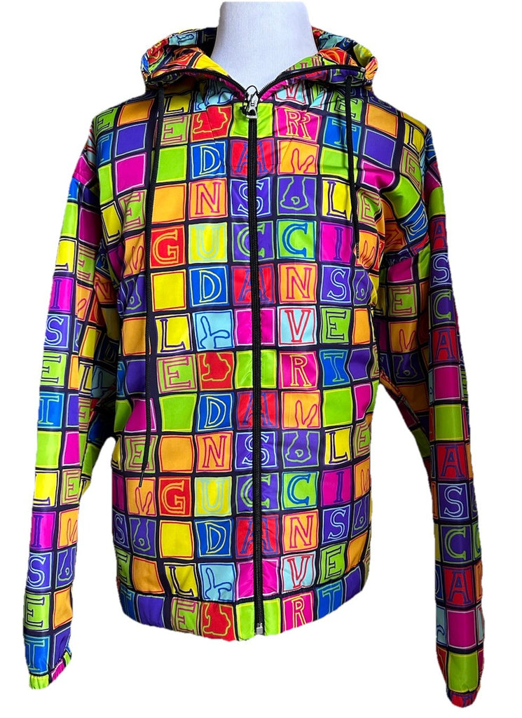 NWT $3300 Gucci Men Oversized Track Jacket Black/Multi 40 US/50 Eu ( XXL Reg. )