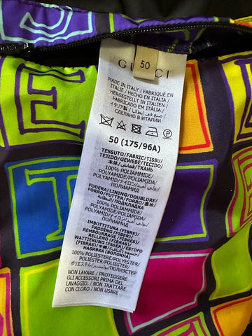 NWT $3300 Gucci Men Oversized Track Jacket Black/Multi 40 US/50 Eu ( XXL Reg. )