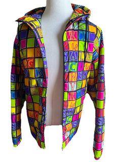NWT $3300 Gucci Men Oversized Track Jacket Black/Multi 40 US/50 Eu ( XXL Reg. )
