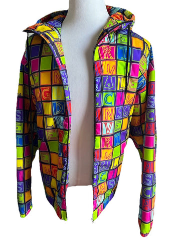 NWT $3300 Gucci Men Oversized Track Jacket Black/Multi 40 US/50 Eu ( XXL Reg. )