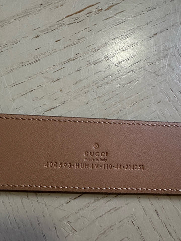 Gucci Women Leather GG Belt Brown/Beige Size 110/44 NWT 400593 HUH4V