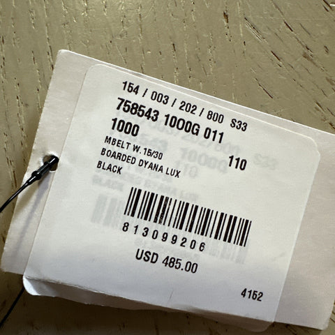 New $970 Gucci Mens Leather Boarded Duana Lux Belt Black 110/44 Italy