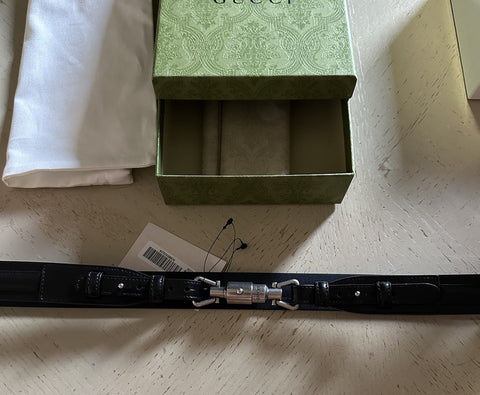 New $970 Gucci Mens Leather Boarded Duana Lux Belt Black 110/44 Italy