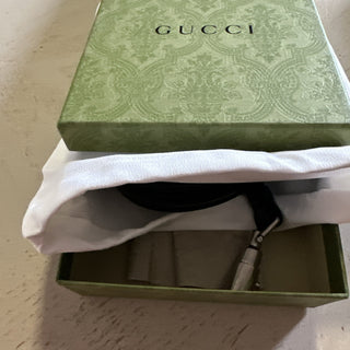 New $970 Gucci Mens Leather Boarded Duana Lux Belt Black 110/44 Italy