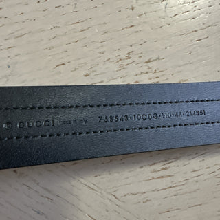 New $970 Gucci Mens Leather Boarded Duana Lux Belt Black 110/44 Italy