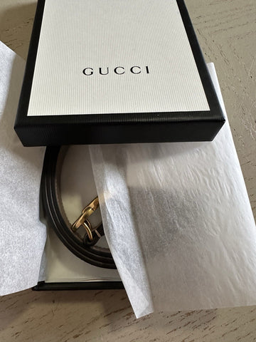 Gucci Women Leather GG Thin Width Belt Beige/Brown 110/44 409417